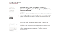 Desktop Screenshot of lowongankerjayogyakarta.com